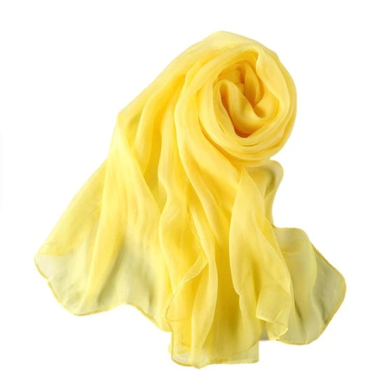Yellow Long Sheer Chiffon Scarf 21" x 60" 2134YE