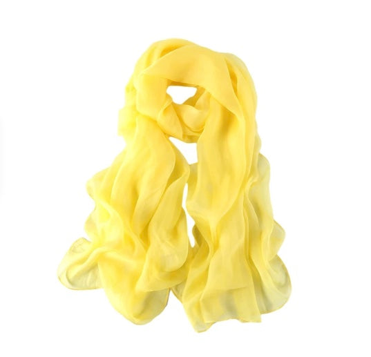 Yellow Long Sheer Chiffon Scarf 21" x 60" 2134YE