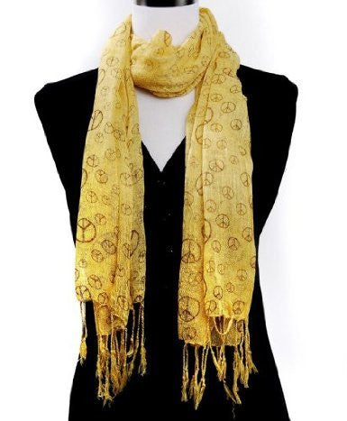 Yellow Peace Sign Scarf 2016